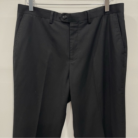 Portofilo Extra Fine Black Dress Pants Trouser Designed In Italy  Super 160’s - Picture 4 of 10